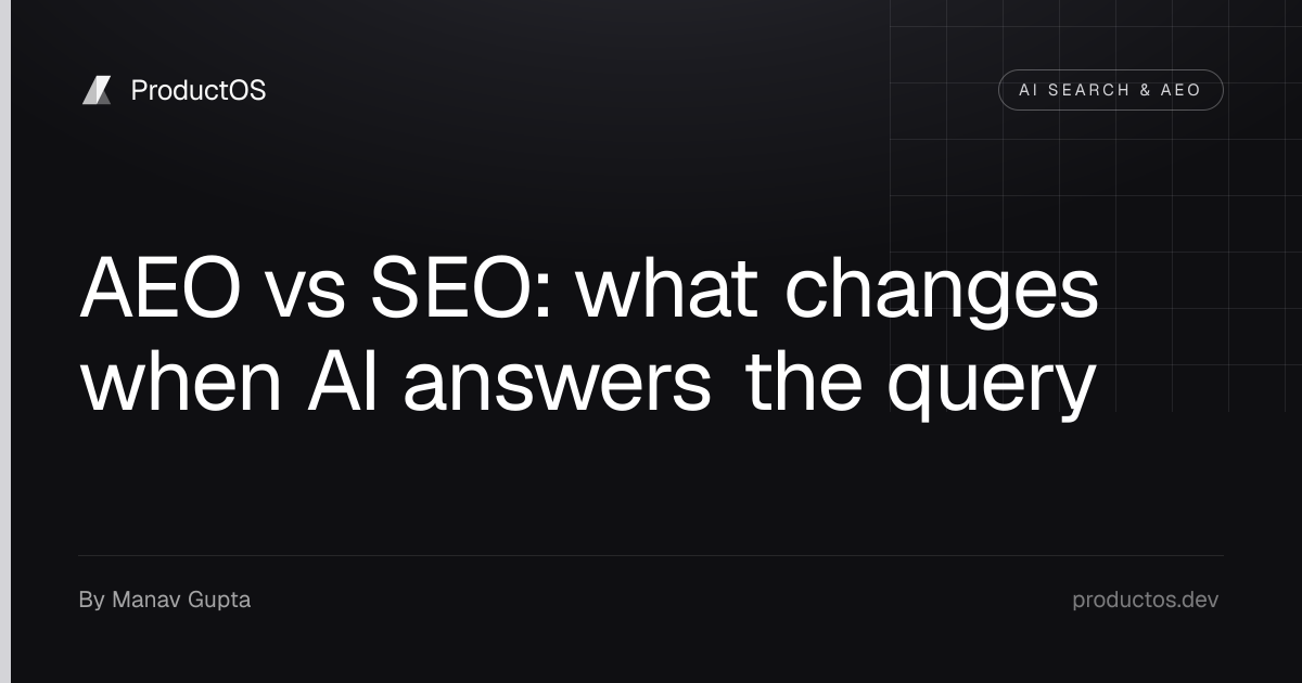 AEO vs SEO: what changes when AI answers the query