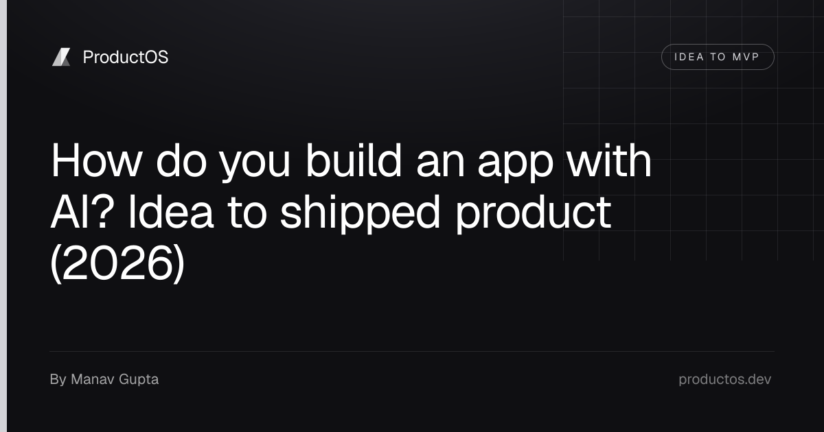 How do you build an app with AI? Idea to shipped product (2026)