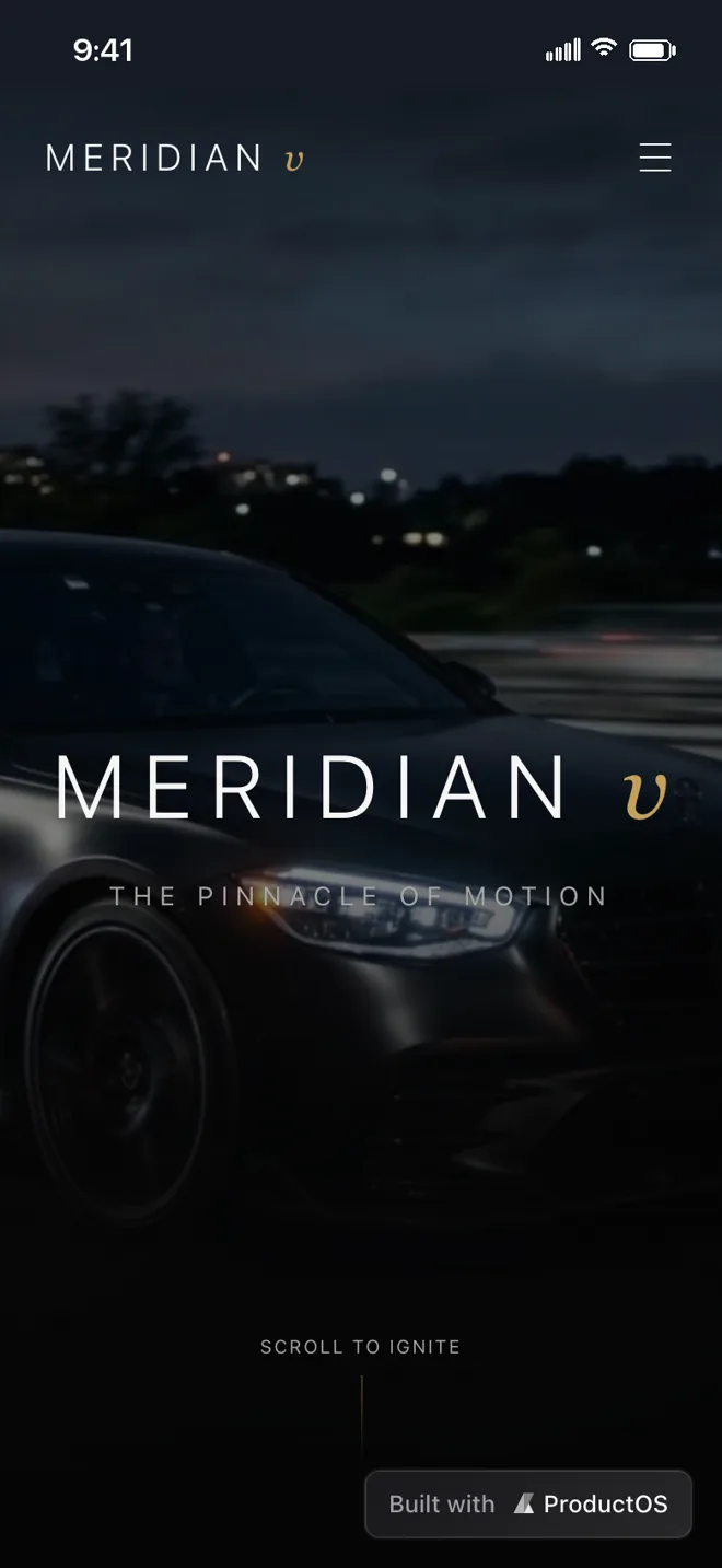 Meridian, a ProductOS showcase project viewed on mobile